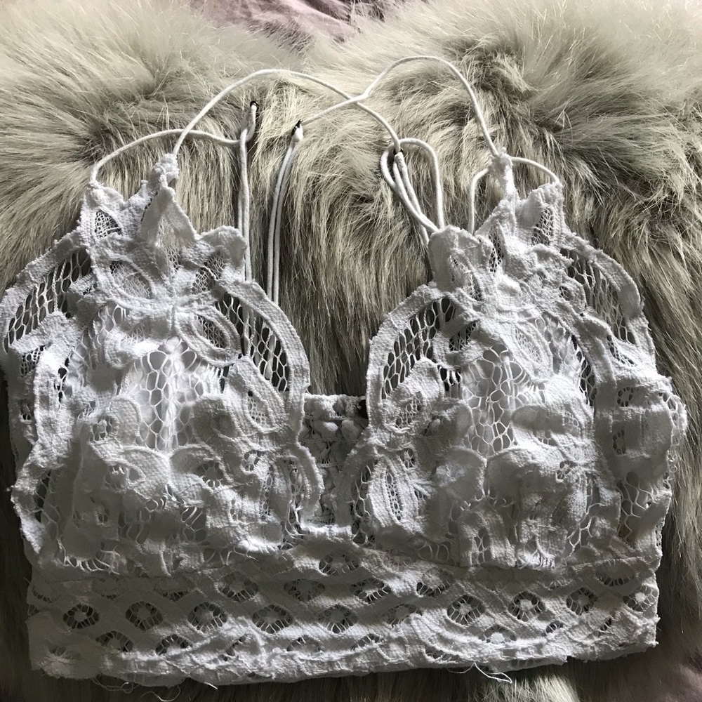 White Free People One Lace Bralette Medium